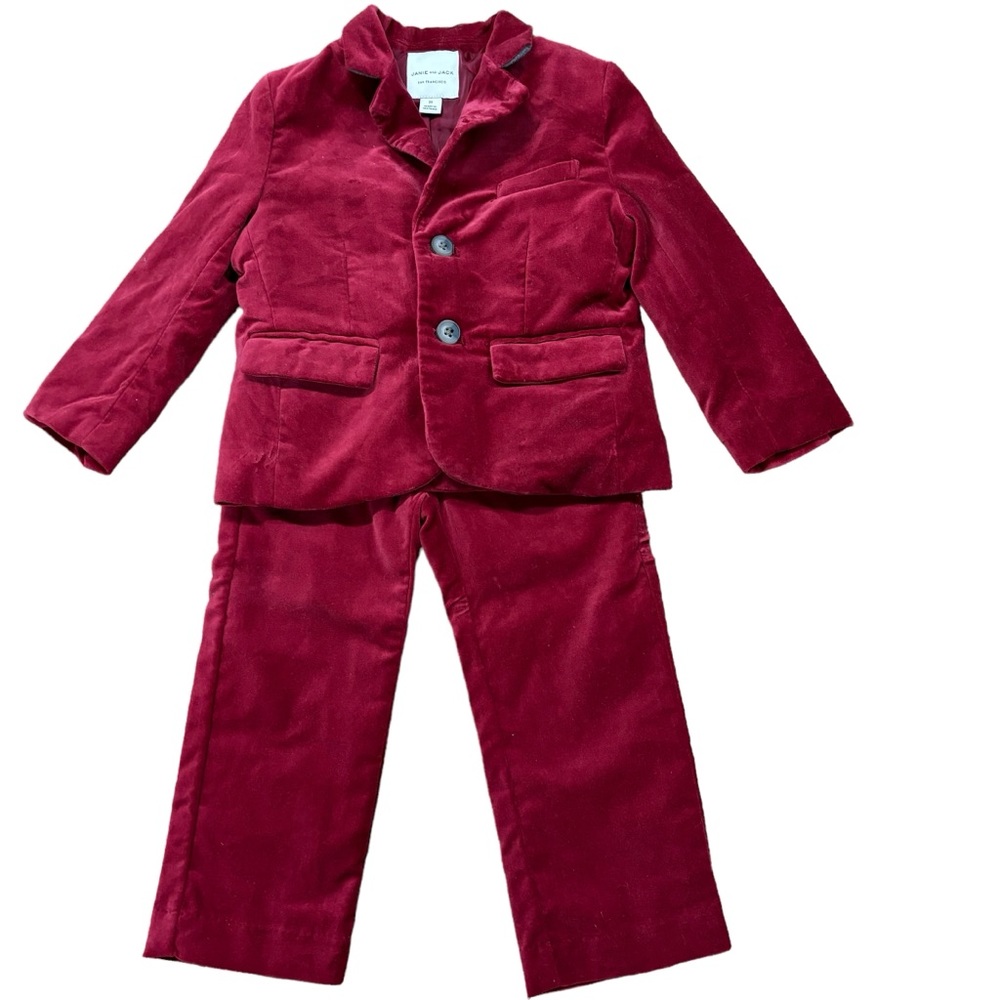 JANIE AND JACK VELVET SUIT SIZE 2T